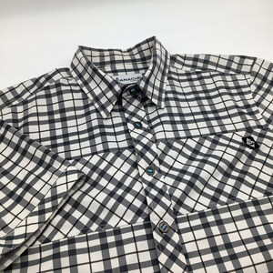 Panache Cyclewear Mens Short Sleeve Button Up Shirt Black White Plaid Size Large
